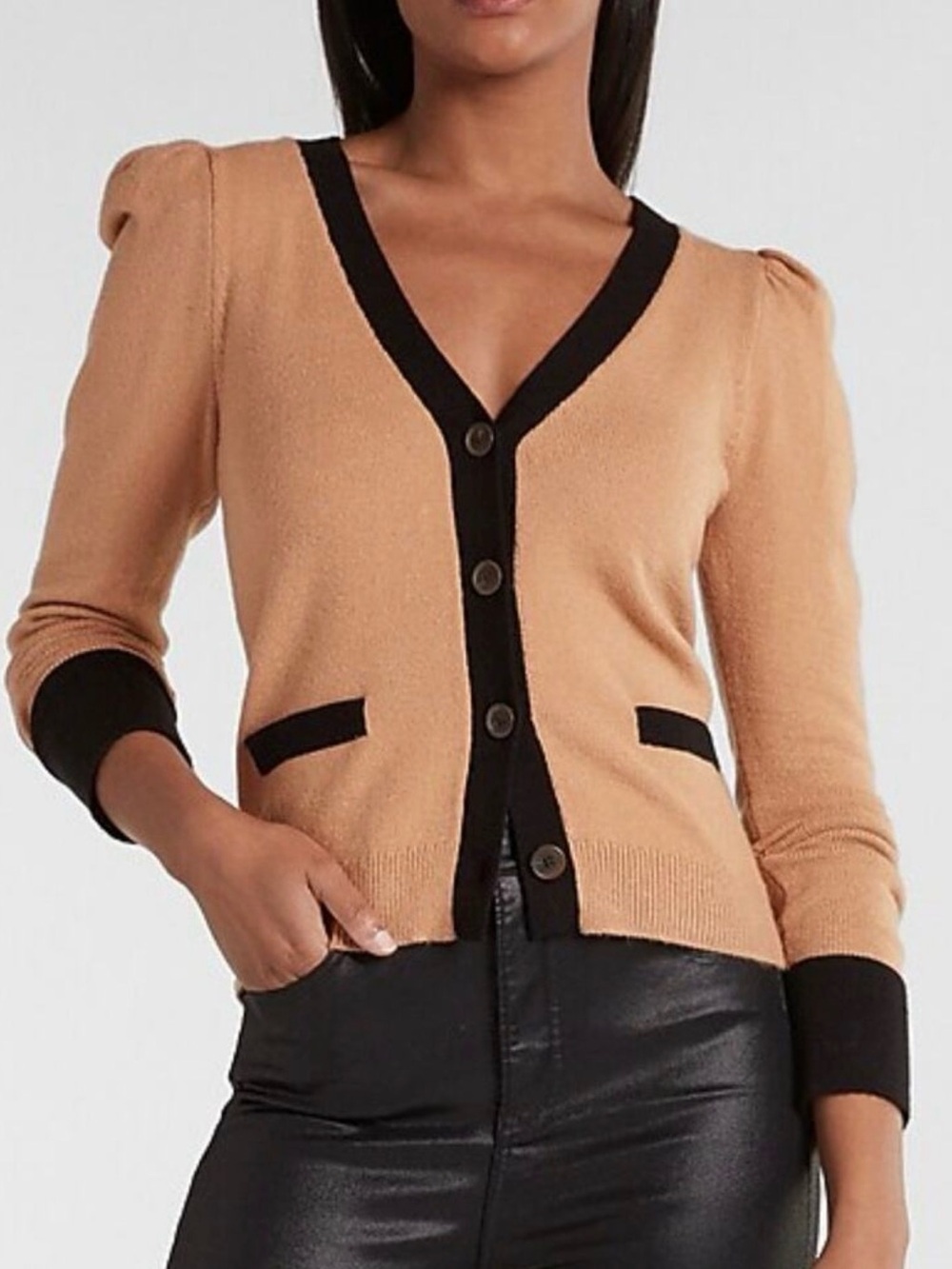 NWT💕EXPRESS Contrast Trim Button Up Cardigan | Sz M
